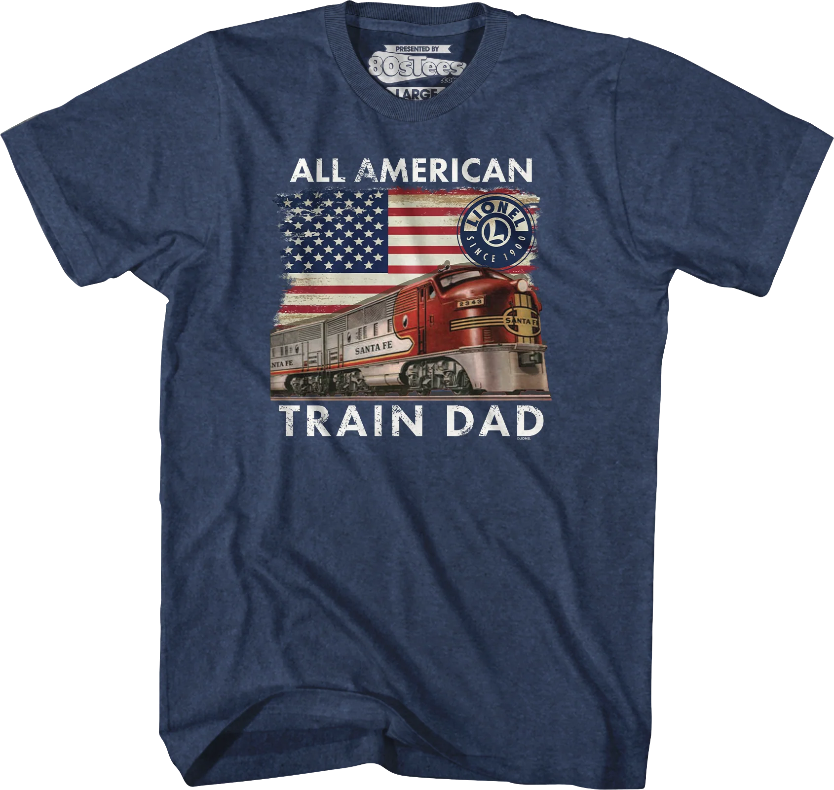 All American Train Dad Lionel Trains T-Shirt - Image 5