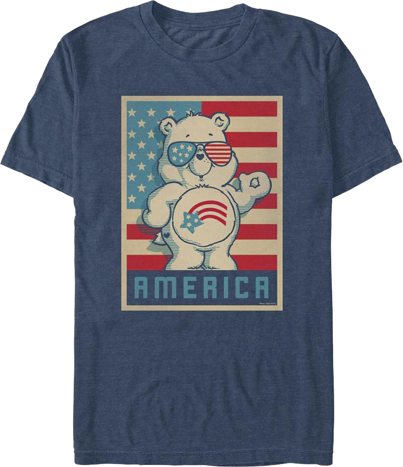 America Cares Bear Patriotic Pose Care Bears T-Shirt