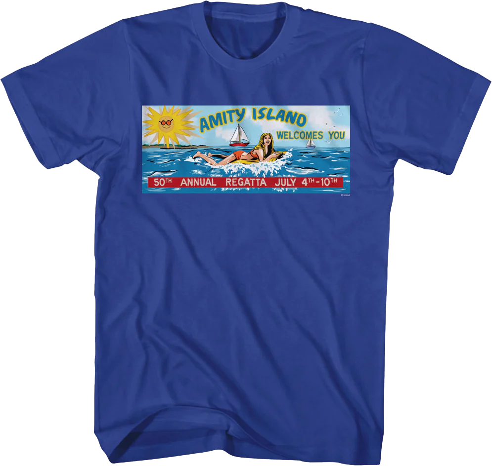 Amity Island 50th Annual Regatta Billboard Jaws T-Shirt