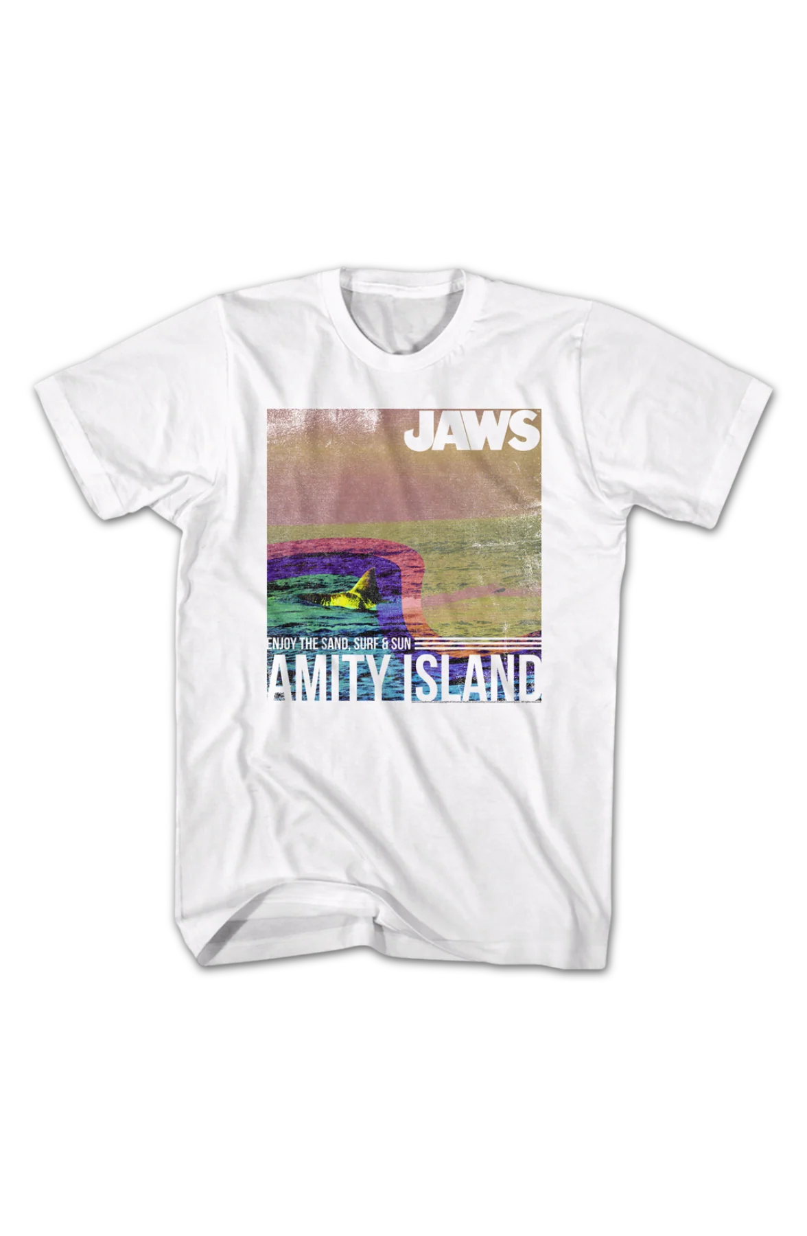 Amity Island Enjoy The Sand, Surf & Sun Jaws T-Shirt - Image 2