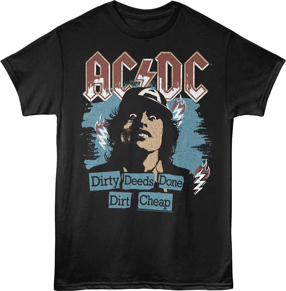 Angus Young Dirty Deeds Done Dirt Cheap ACDC T-Shirt