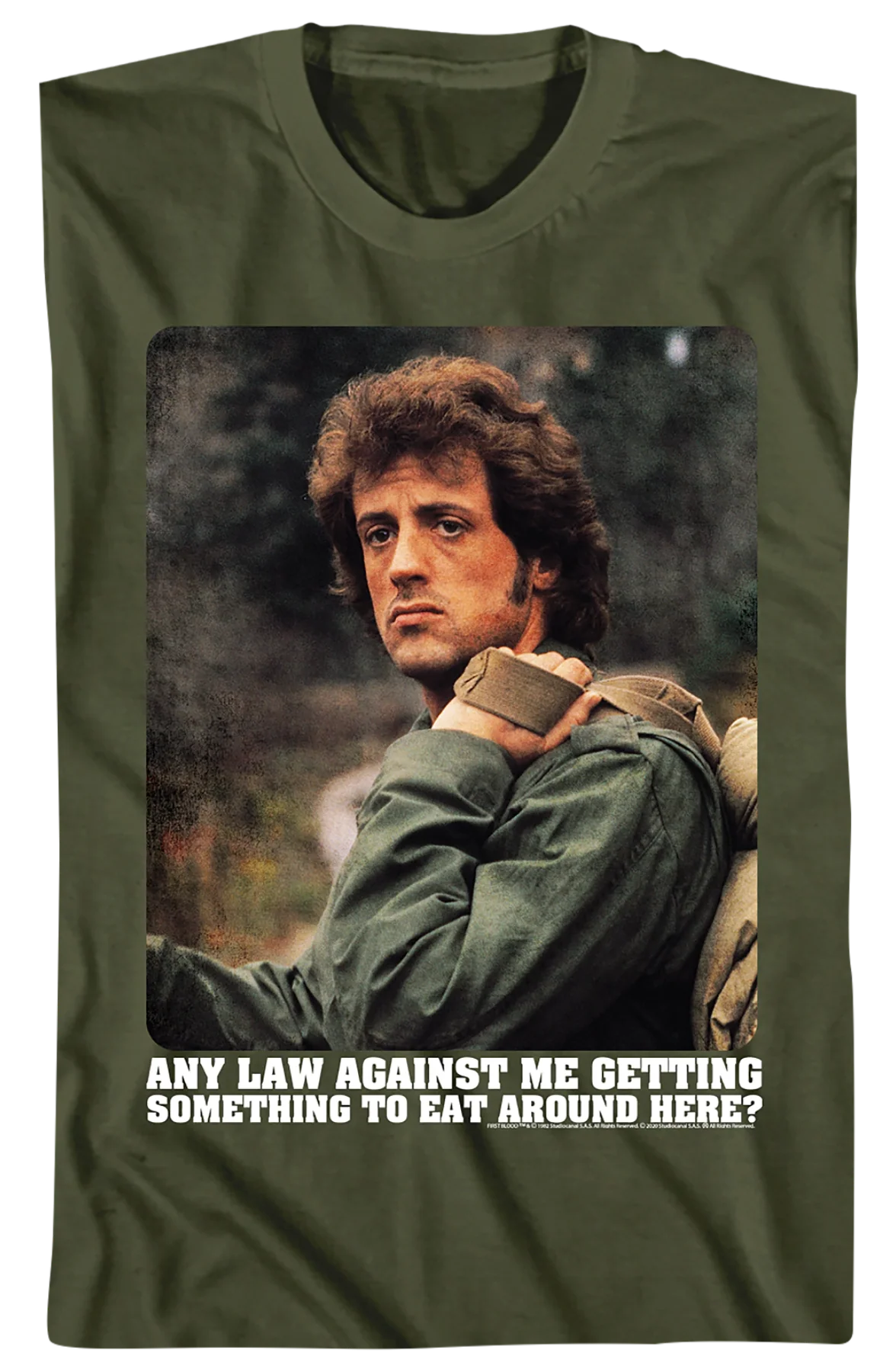 Any Law Against Me Getting Something To Eat Rambo T-Shirt - Image 2