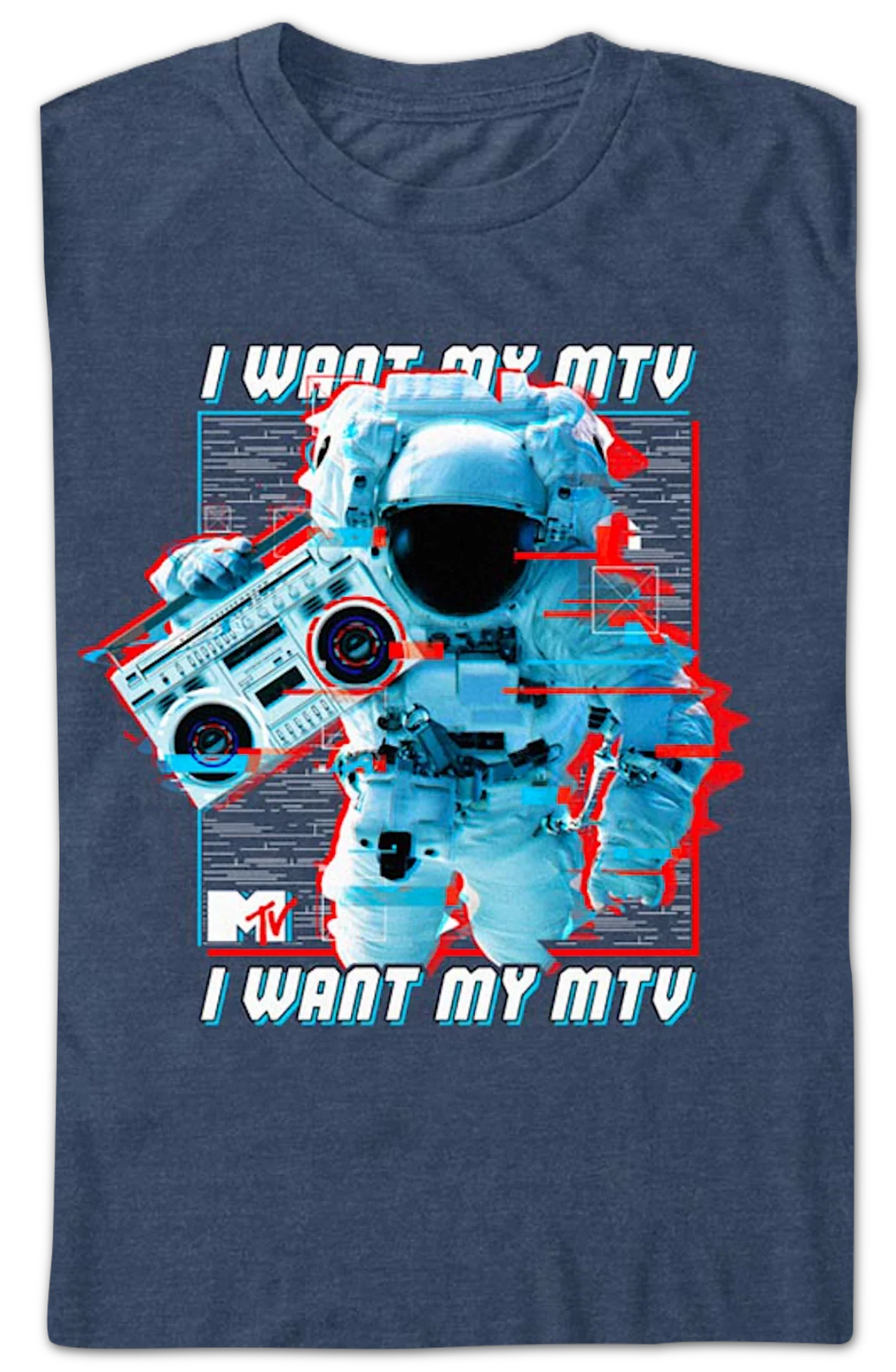 Astronaut Boom Box I Want My MTV Shirt - Image 2