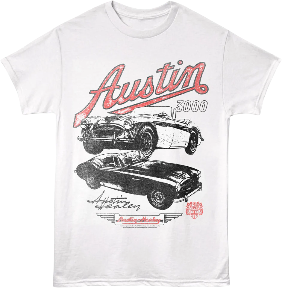 Austin Healey 3000 Script Logo British Motor Heritage T-Shirt