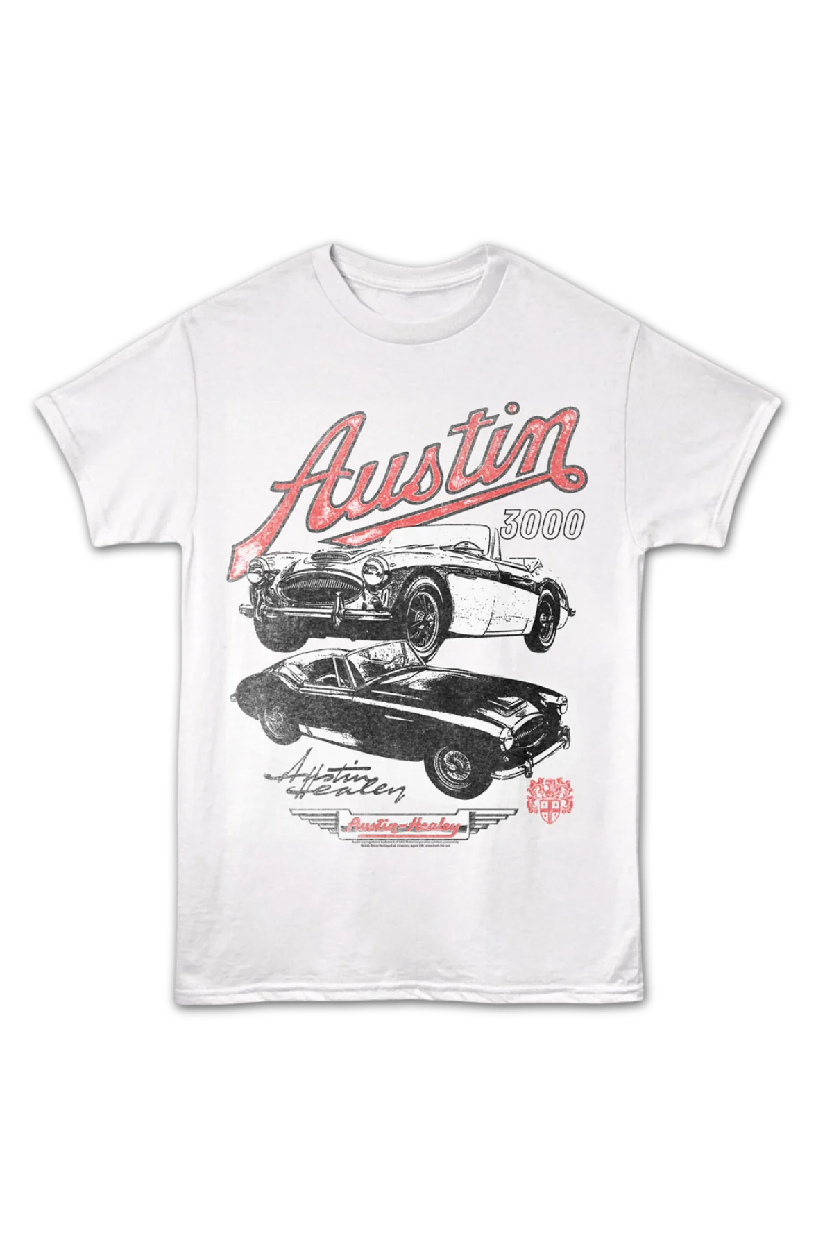 Austin Healey 3000 Script Logo British Motor Heritage T-Shirt - Image 2