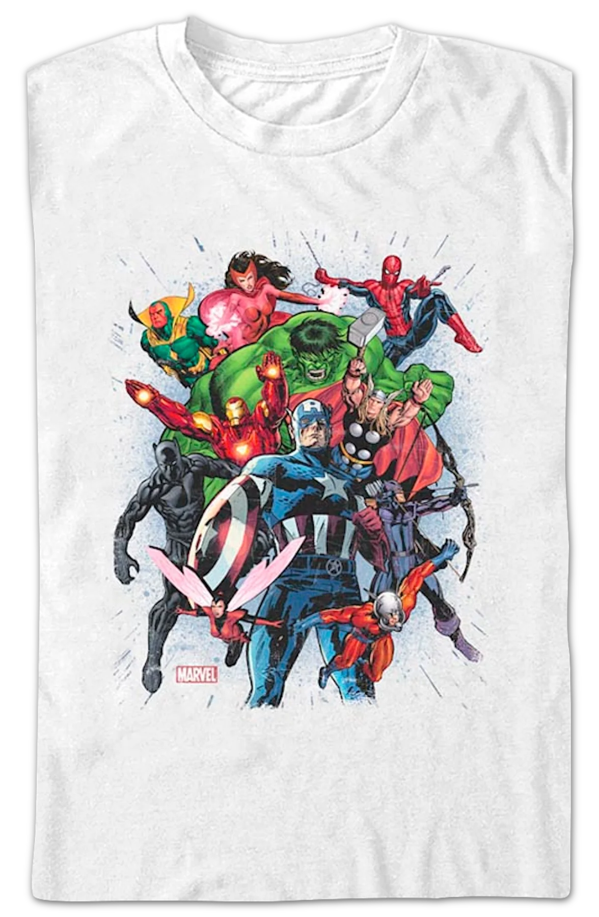 Avengers Team Action Poses Marvel Comics T-Shirt - Image 2