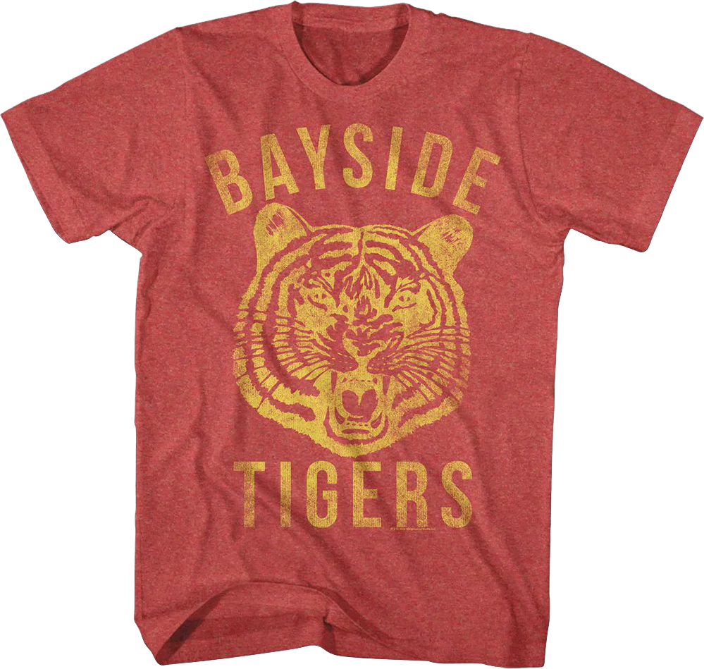 Bayside Tigers Retro Red Logo Saved By The Bell T-Shirt