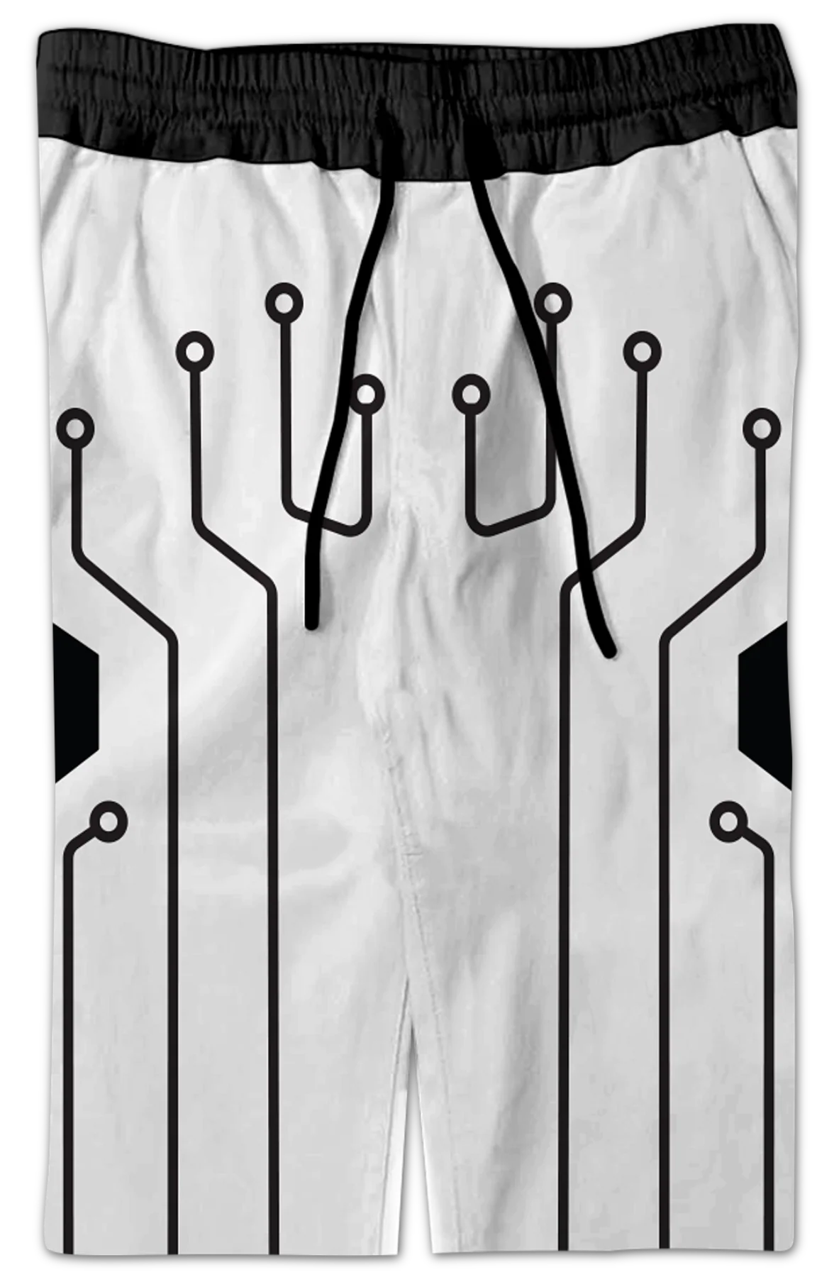 Black Circuit Tron Costume Pants - Image 2