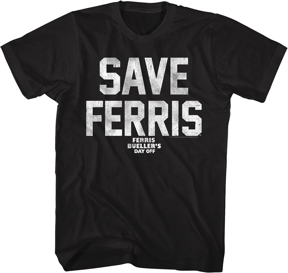 Black Distressed Save Ferris Bueller T-Shirt