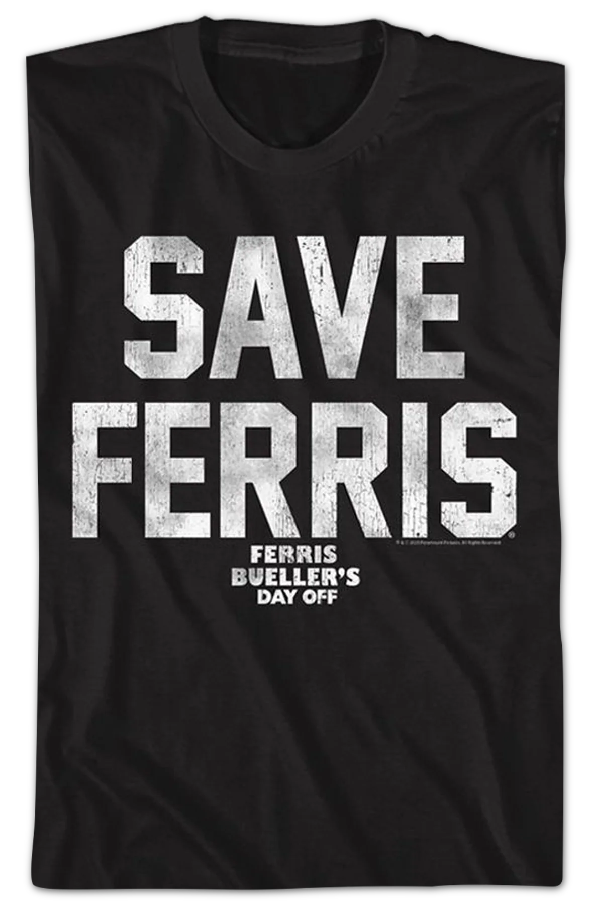 Black Distressed Save Ferris Bueller T-Shirt - Image 2