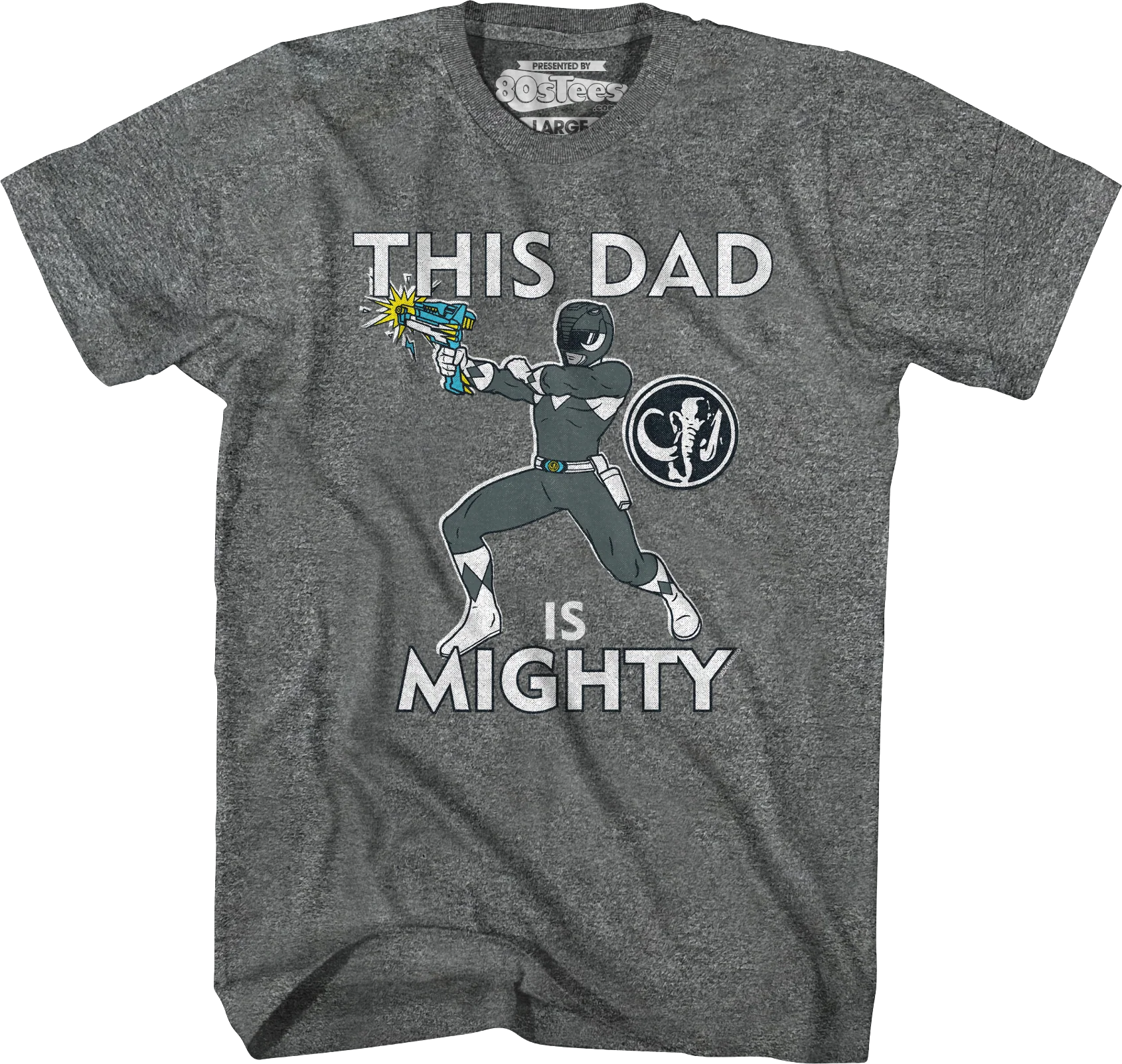 Black Ranger This Dad Mighty Morphin Power Rangers T-Shirt - Image 5