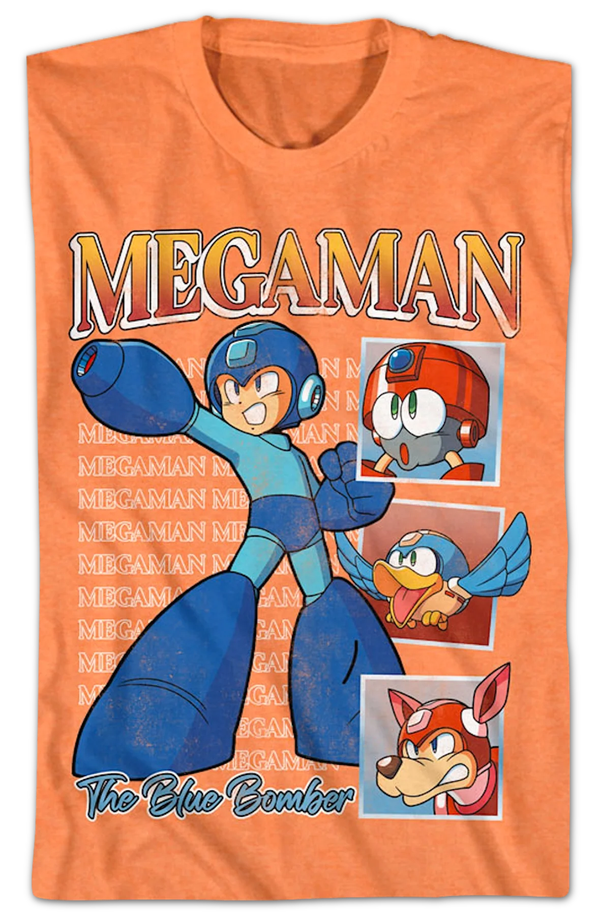 Blue Bomber Squares Mega Man T-Shirt - Image 2