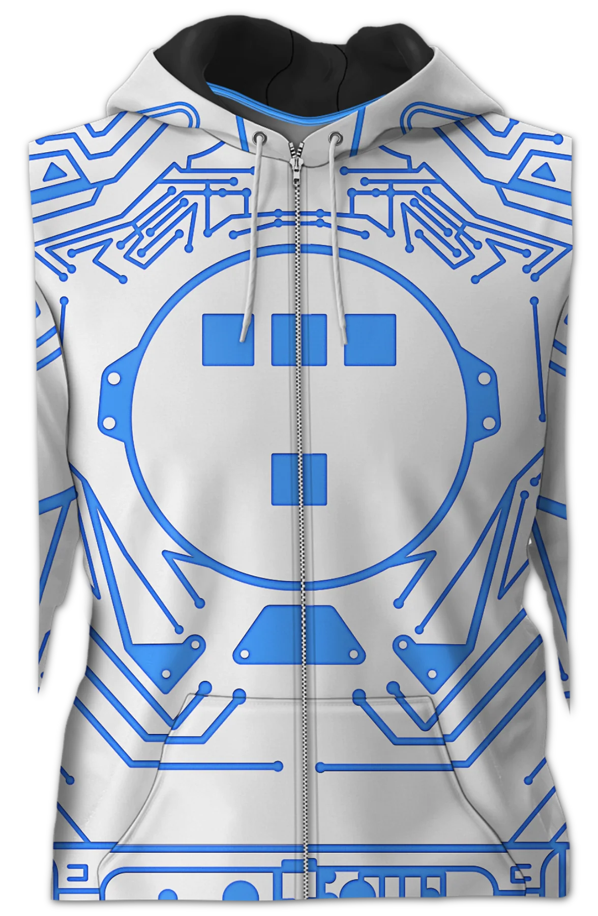 Blue Circuit Tron Costume Hoodie - Image 2