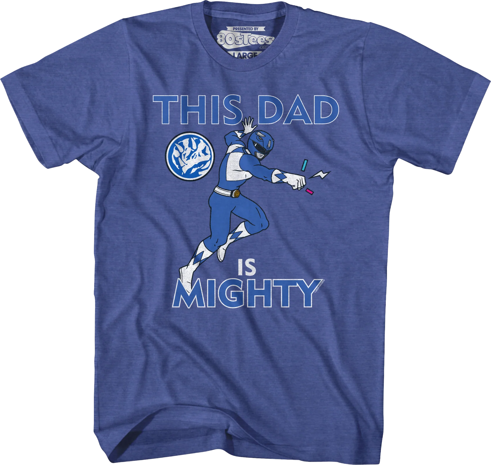Blue Ranger This Dad Mighty Morphin Power Rangers T-Shirt - Image 3