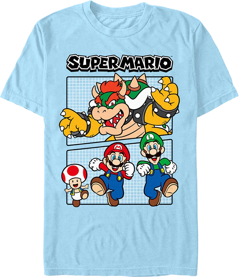 Bowser Chase Super Mario Bros. Nintendo T-Shirt