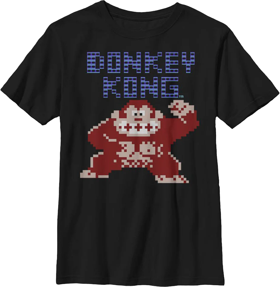 Boys Youth 8-Bit Donkey Kong Nintendo Shirt