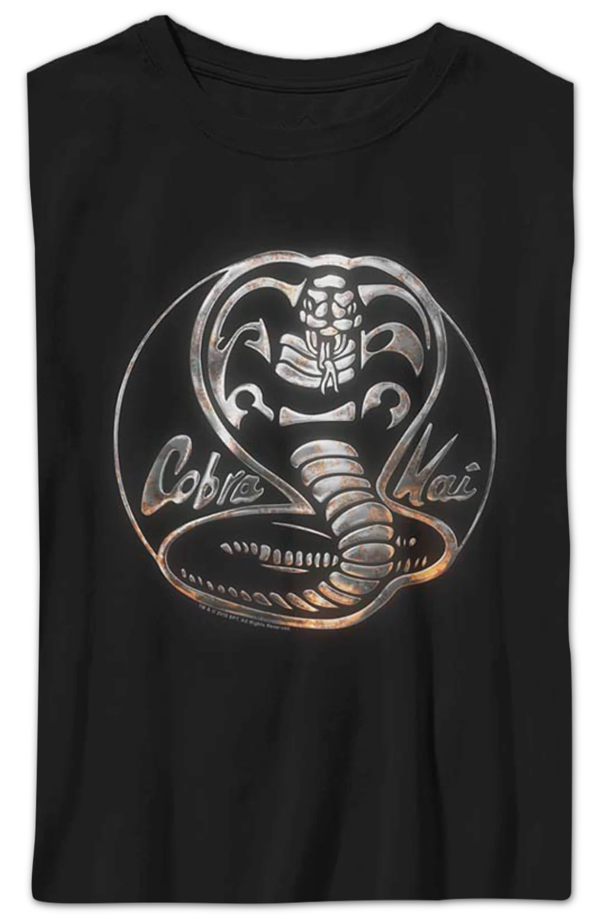 Boys Youth Faux Chrome Logo Cobra Kai Shirt - Image 2