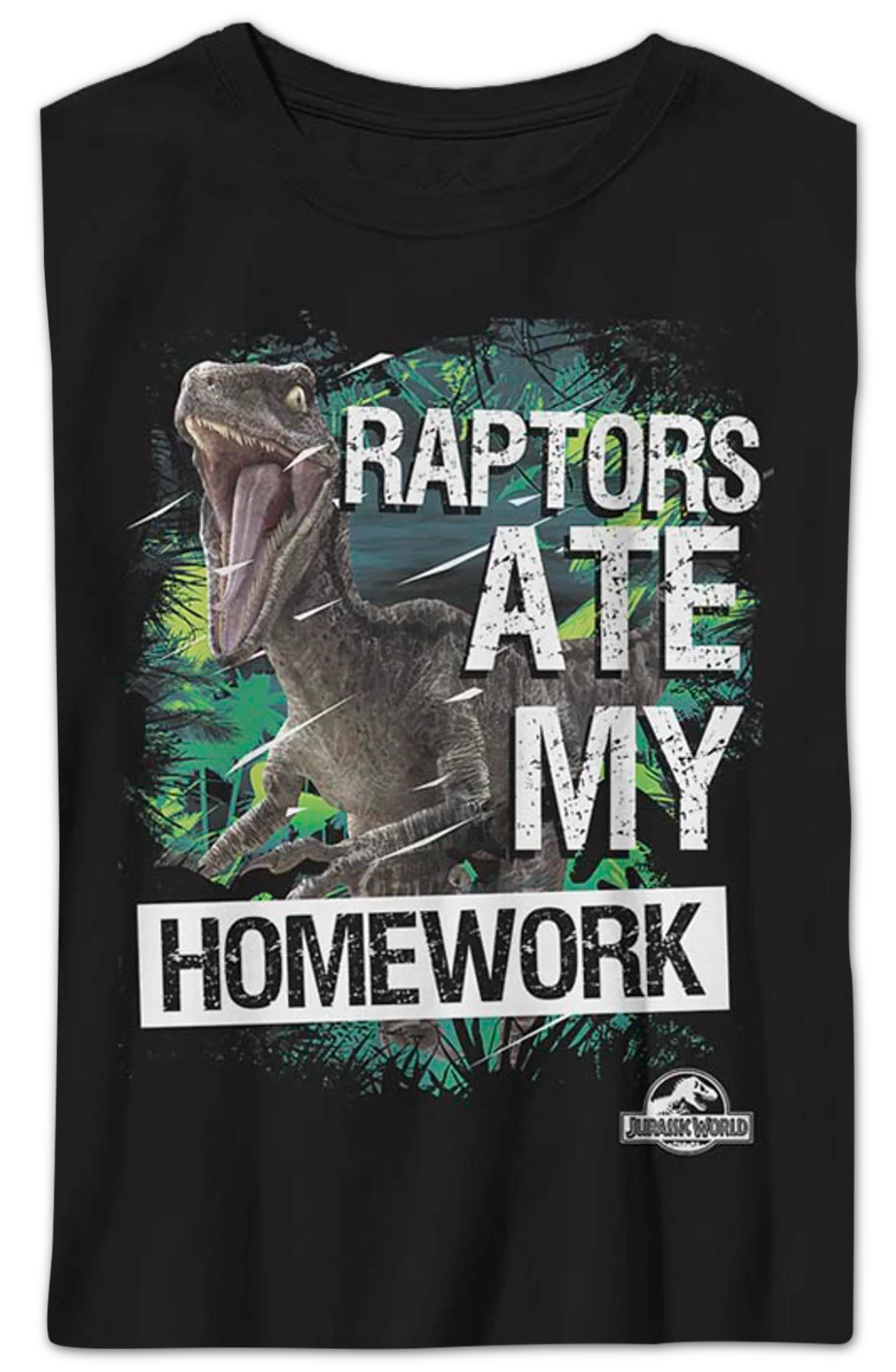 Boys Youth Raptors Ate My Homework Jurassic Park Shirt - Image 2
