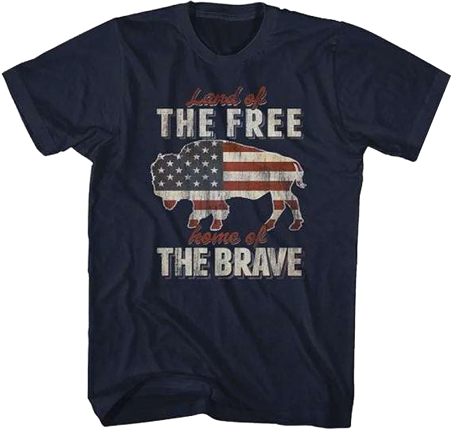 Buffalo Land Of The Free Home Of The Brave T-Shirt