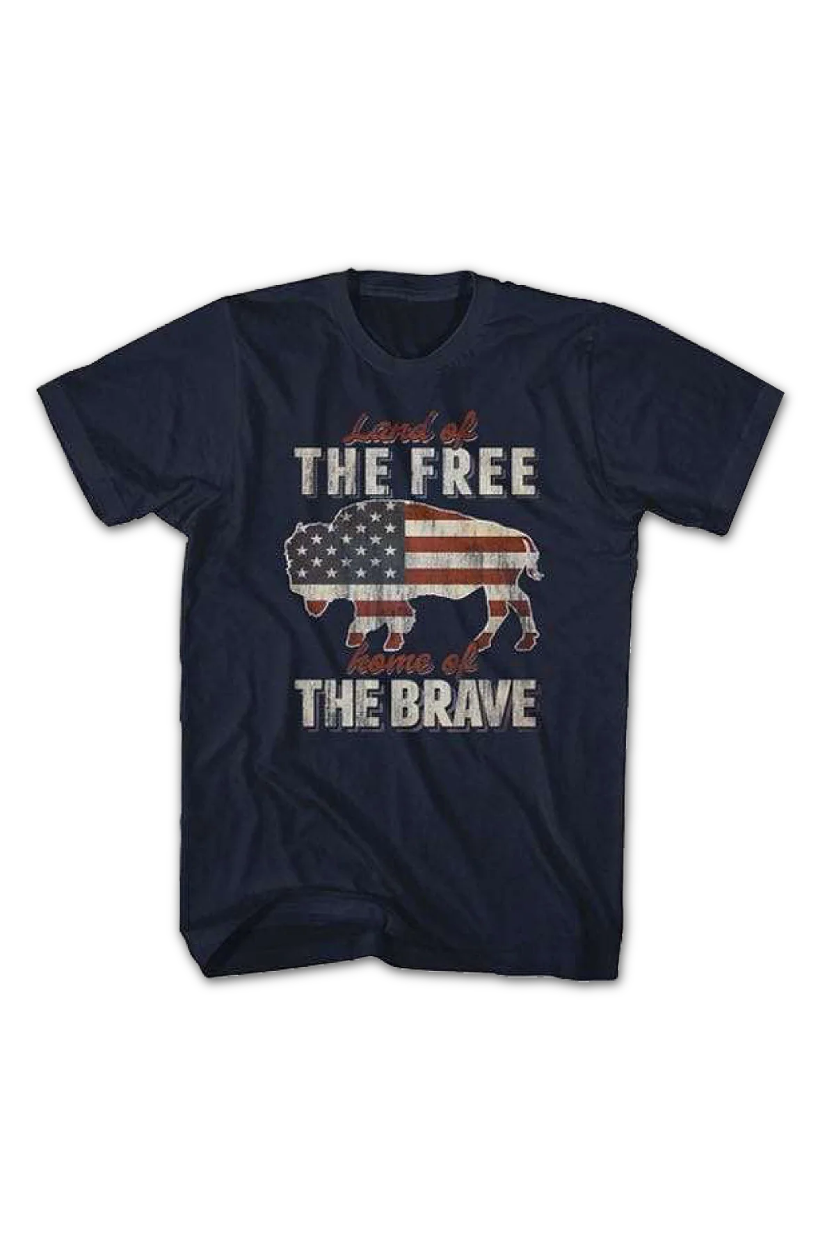 Buffalo Land Of The Free Home Of The Brave T-Shirt - Image 2