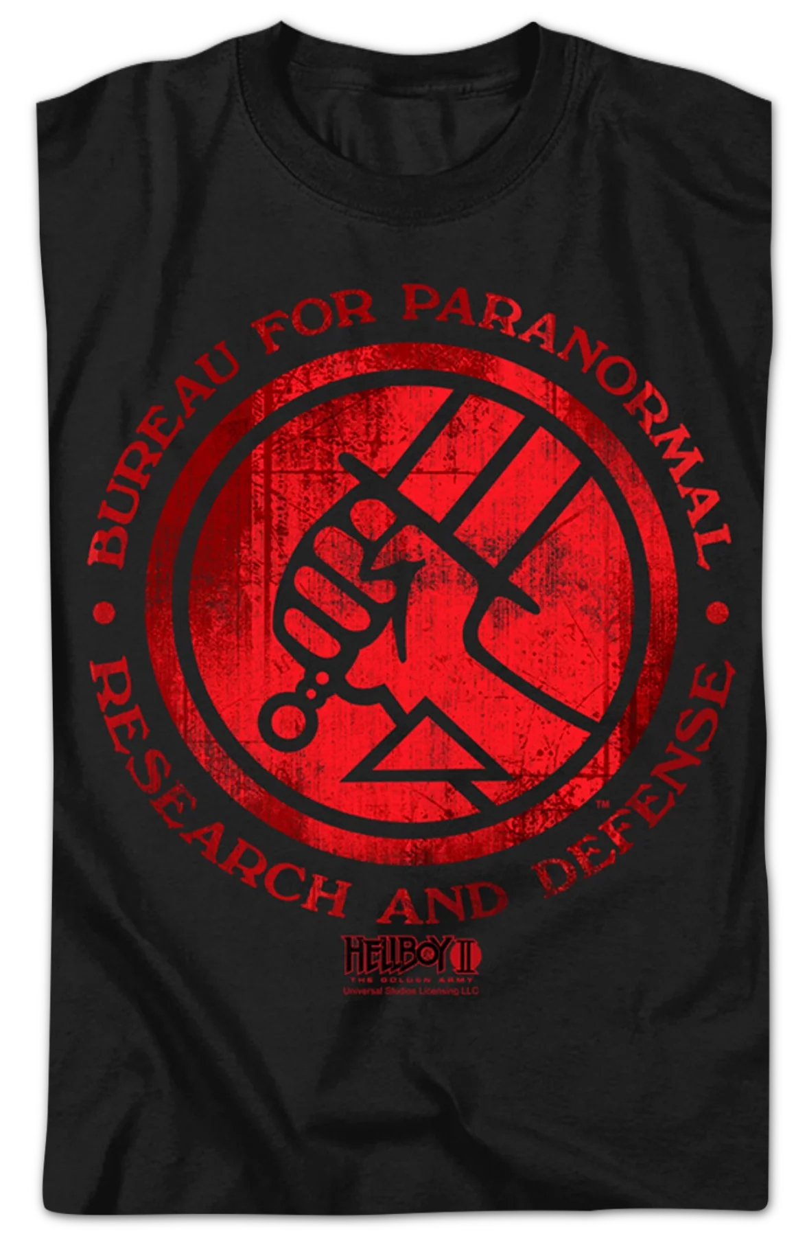 Bureau For Paranormal Research And Defense Logo Hellboy T-Shirt - Image 2