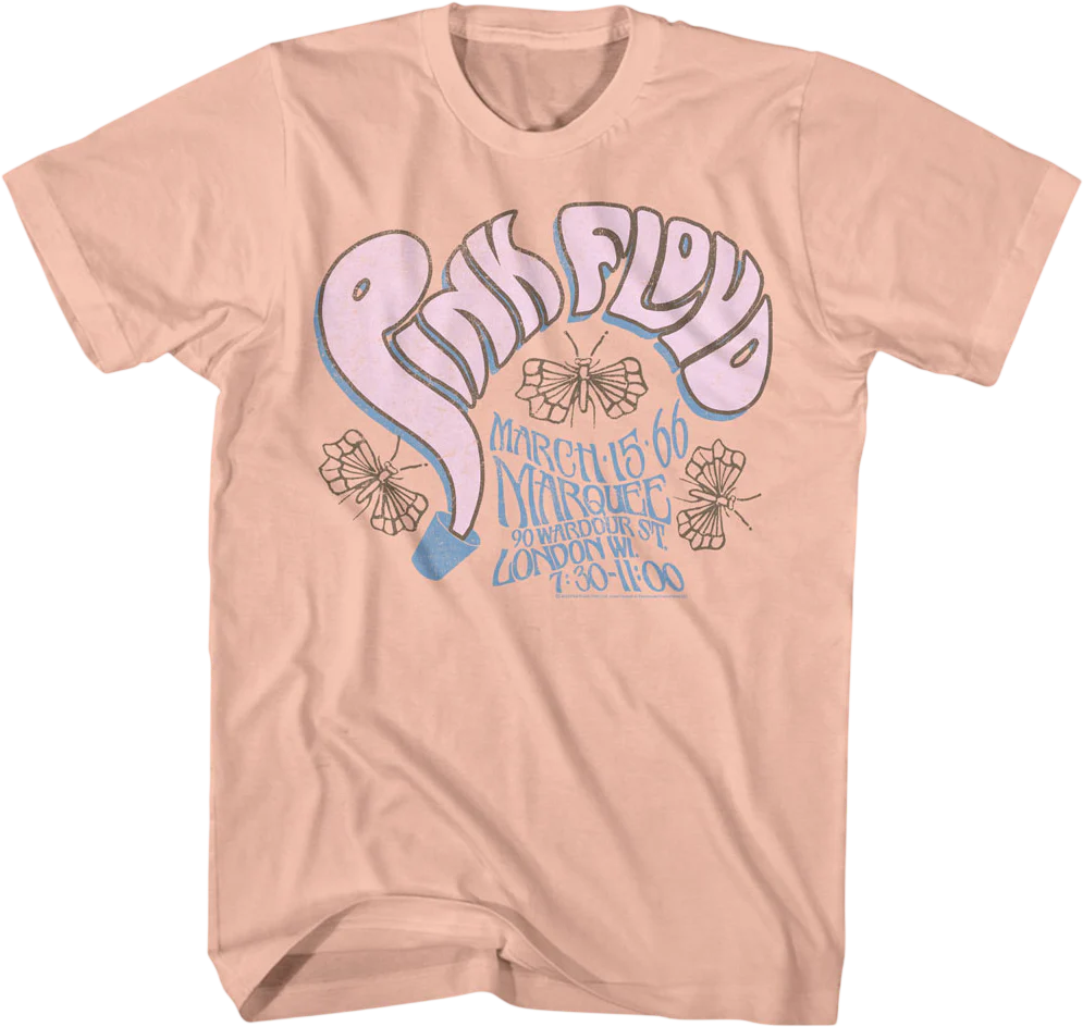 Butterflies Marquee Pink Floyd T-Shirt