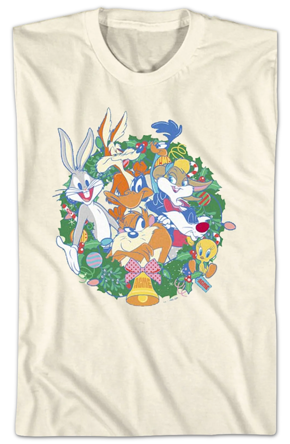 Christmas Wreath Looney Tunes T-Shirt - Image 2