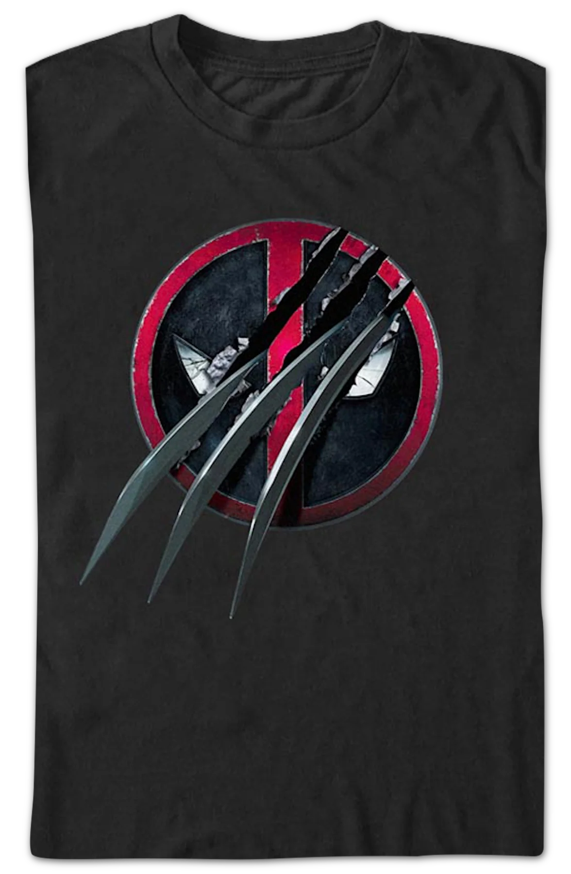 Clawed Logo Deadpool & Wolverine Marvel Comics T-Shirt - Image 2