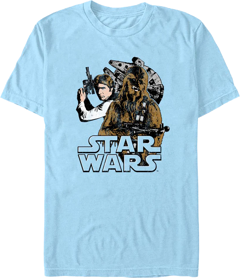 Co-Pilots Han Solo and Chewbacca Star Wars T-Shirt
