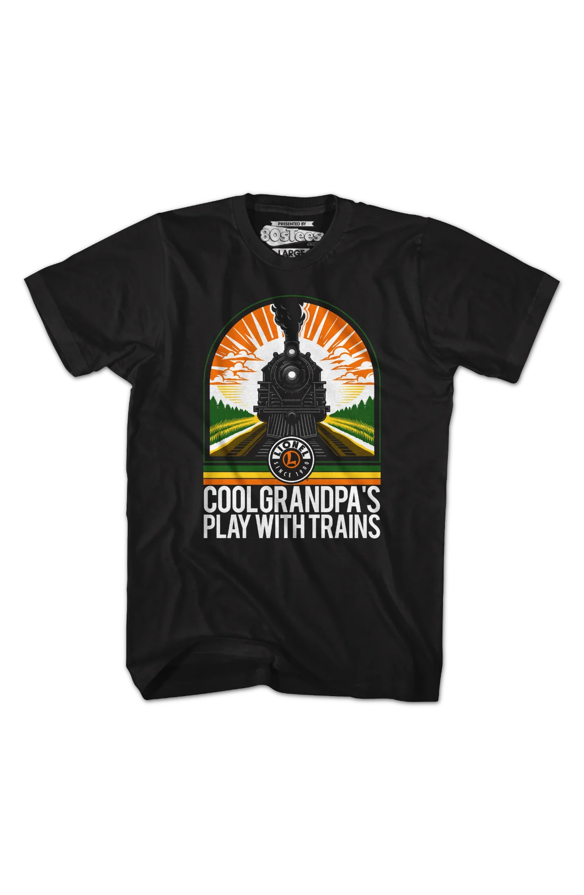 Cool Grandpa's Play With Trains Lionel Trains T-Shirt - Image 2