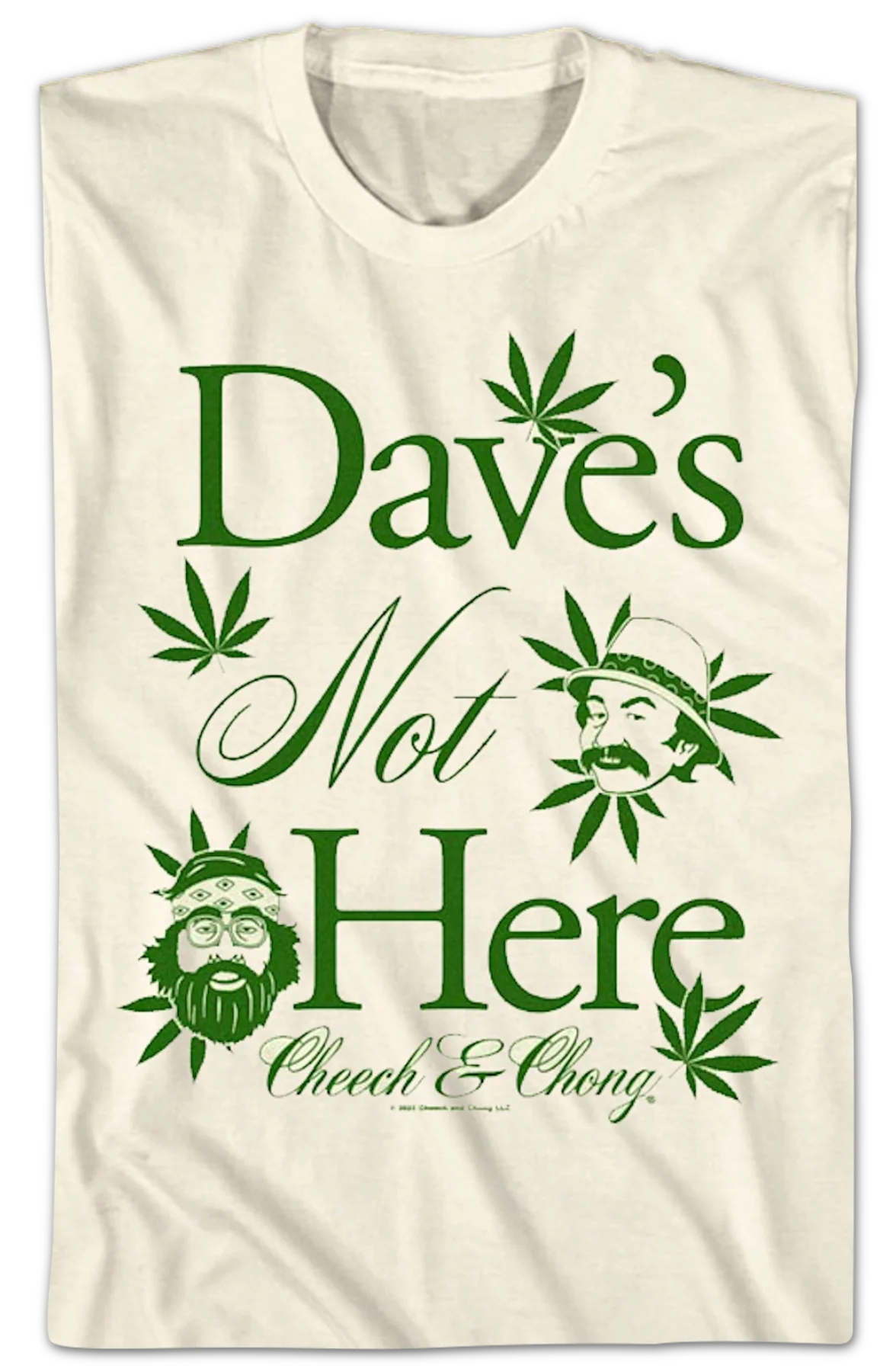 Dave's Not Here Cheech and Chong T-Shirt - Image 2