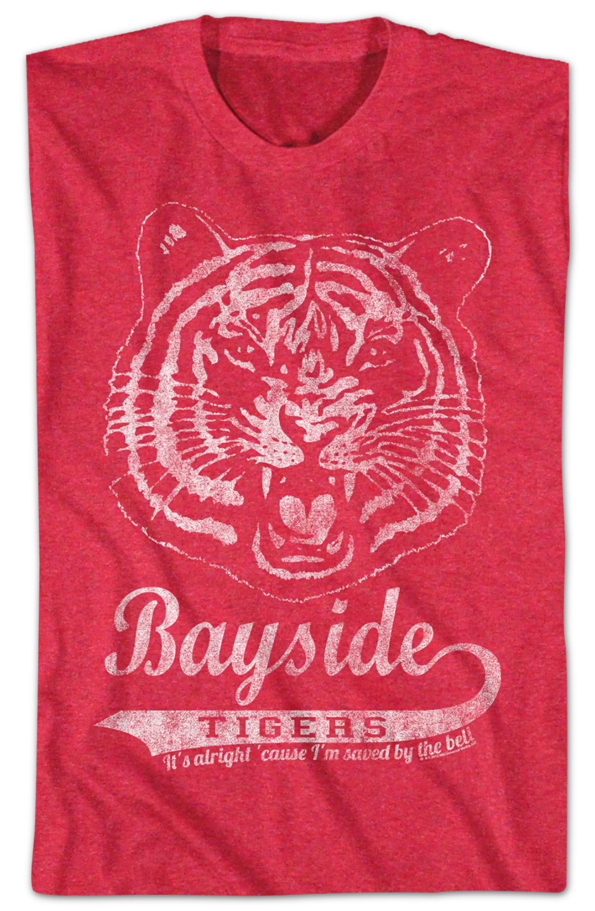 Distressed Bayside Tigers Logo Saved By The Bell T-Shirt - Image 2