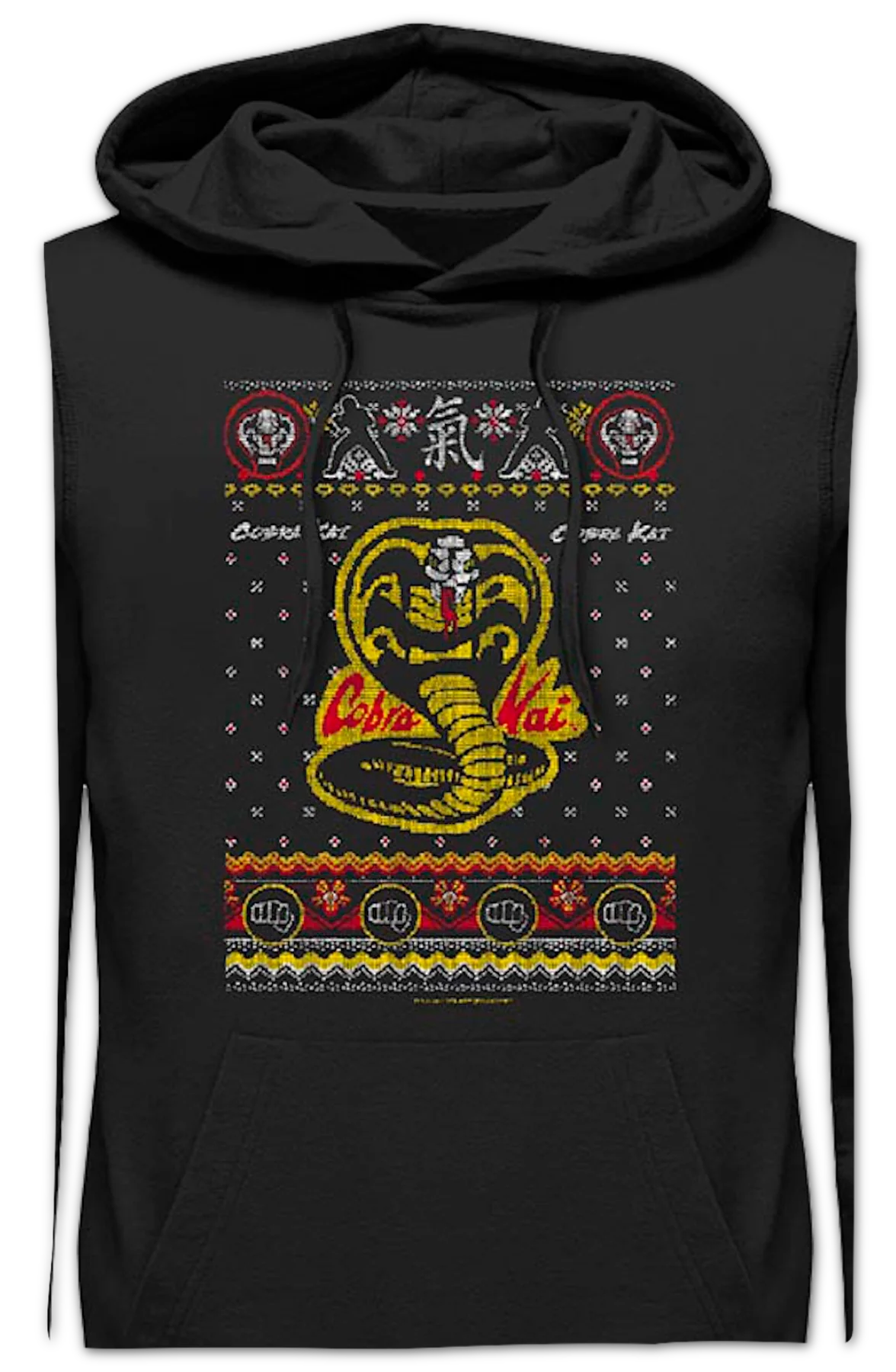 Dojo Logo Faux Ugly Christmas Sweater Cobra Kai Hoodie
