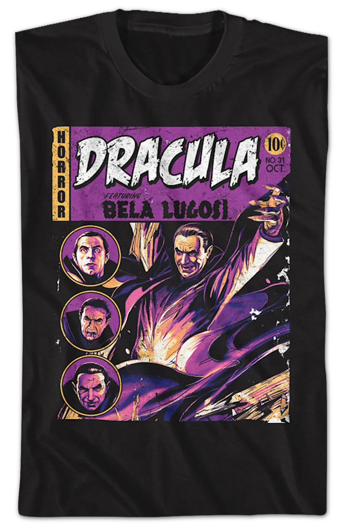 Dracula Comic Book Cover Bela Lugosi T-Shirt - Image 2