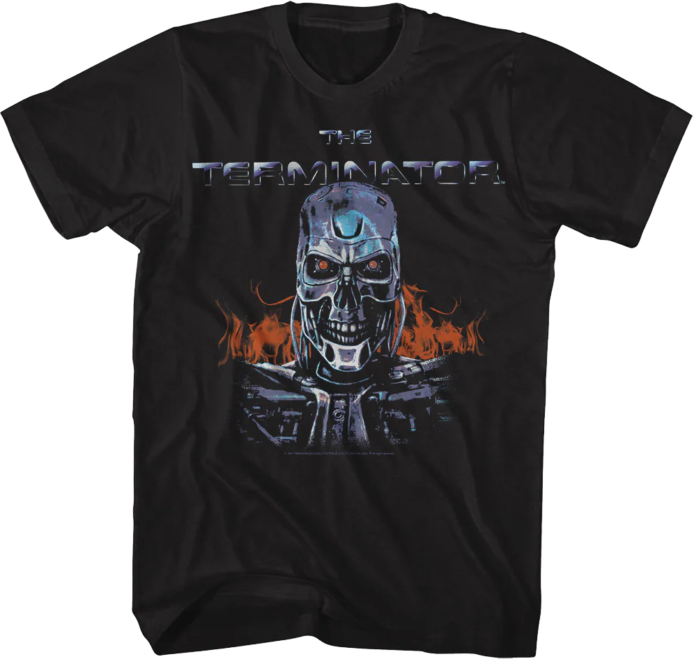 Endoskeleton Flames Terminator T-Shirt