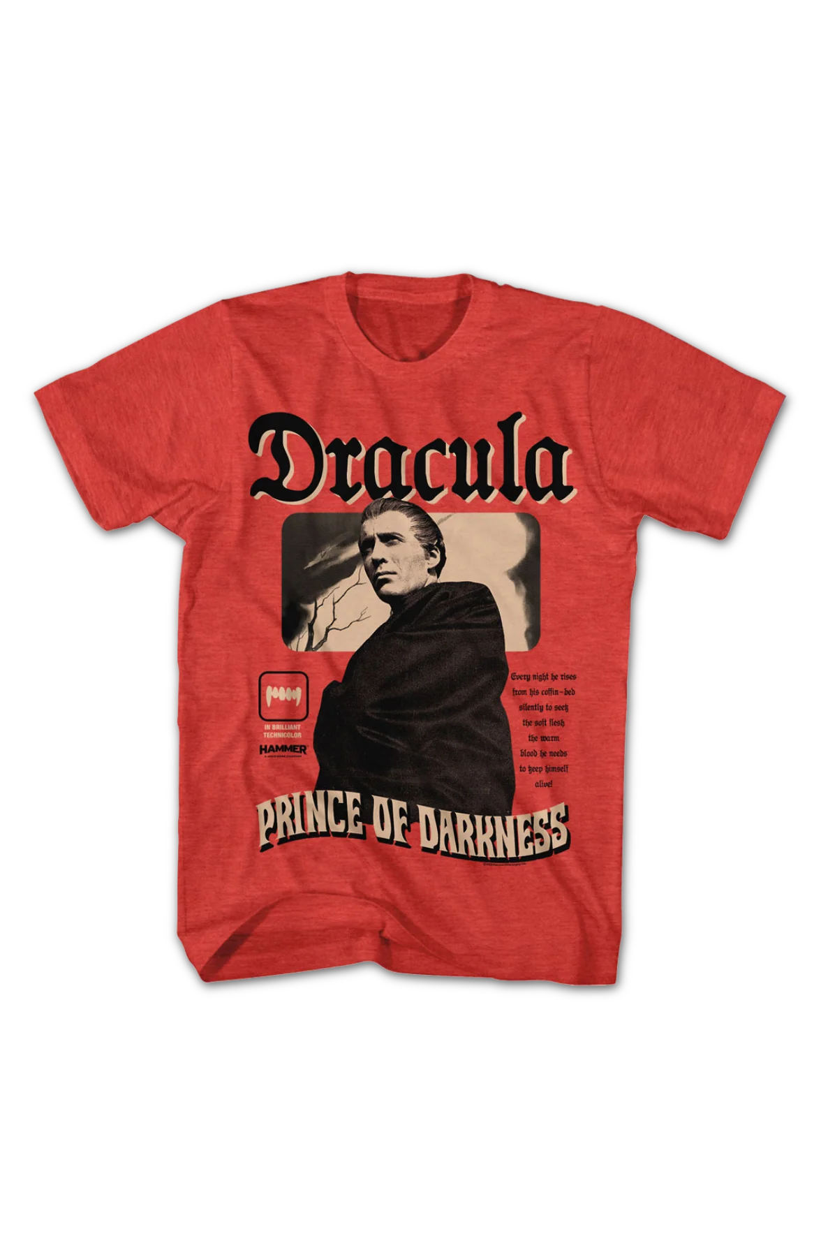 Every Night He Rises Dracula Prince Of Darkness Hammer Films T-Shirt - Image 2