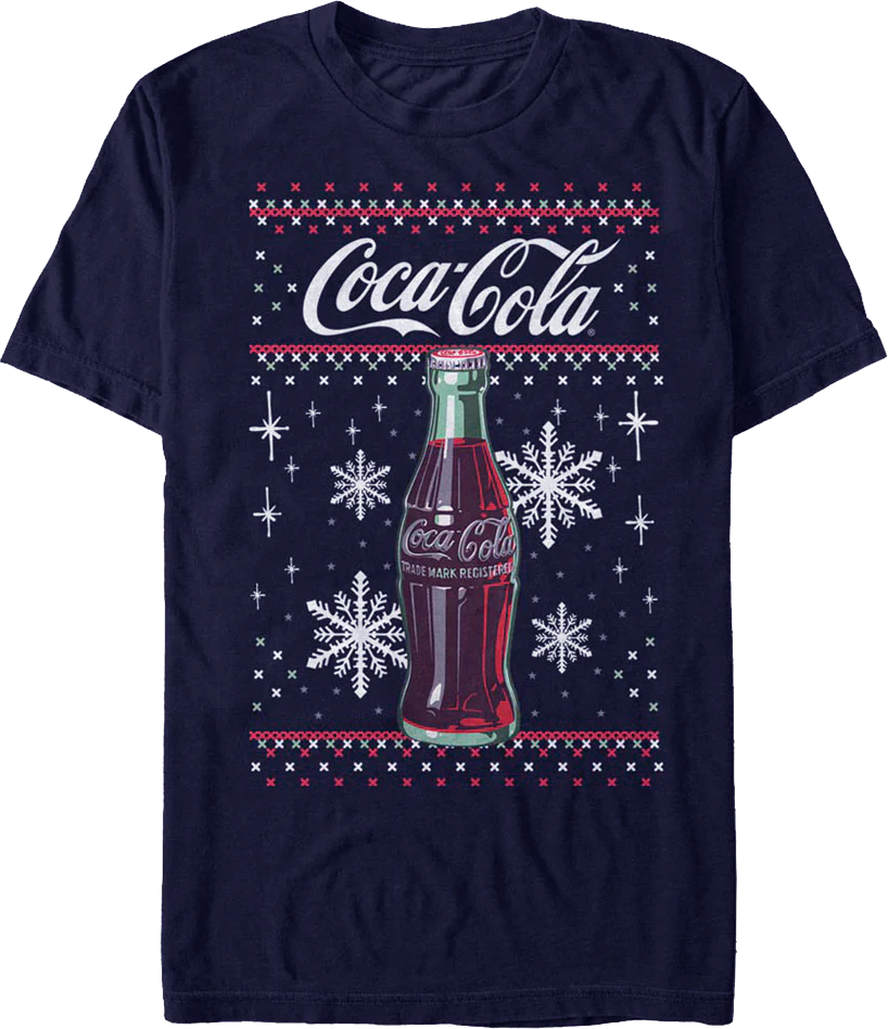 Faux Ugly Christmas Sweater Coca-Cola T-Shirt