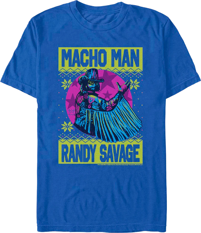 Faux Ugly Christmas Sweater "Macho Man" Randy Savage T-Shirt