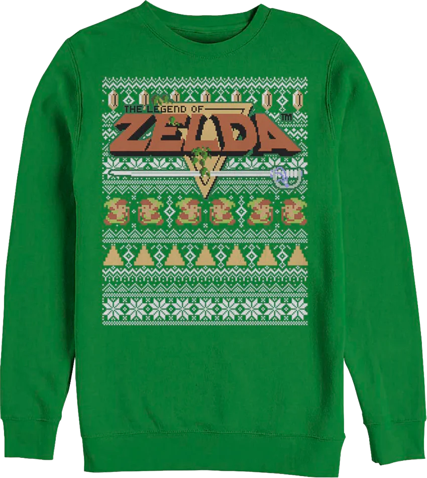 Faux Ugly Knit Legend of Zelda Nintendo Christmas Sweatshirt