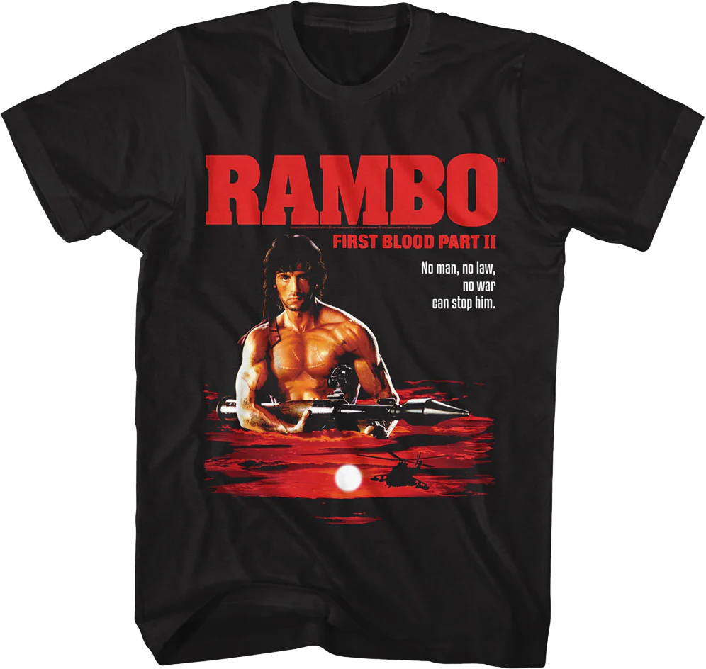 First Blood Part II Tagline Poster Rambo T-Shirt