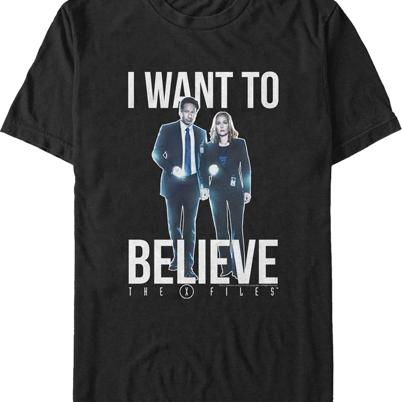 Fox Mulder And Dana Scully Want To Believe X-Files T-Shirt
