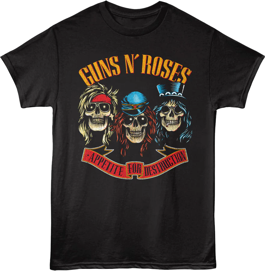 Front & Back Appetite For Destruction Tour Guns N' Roses T-Shirt