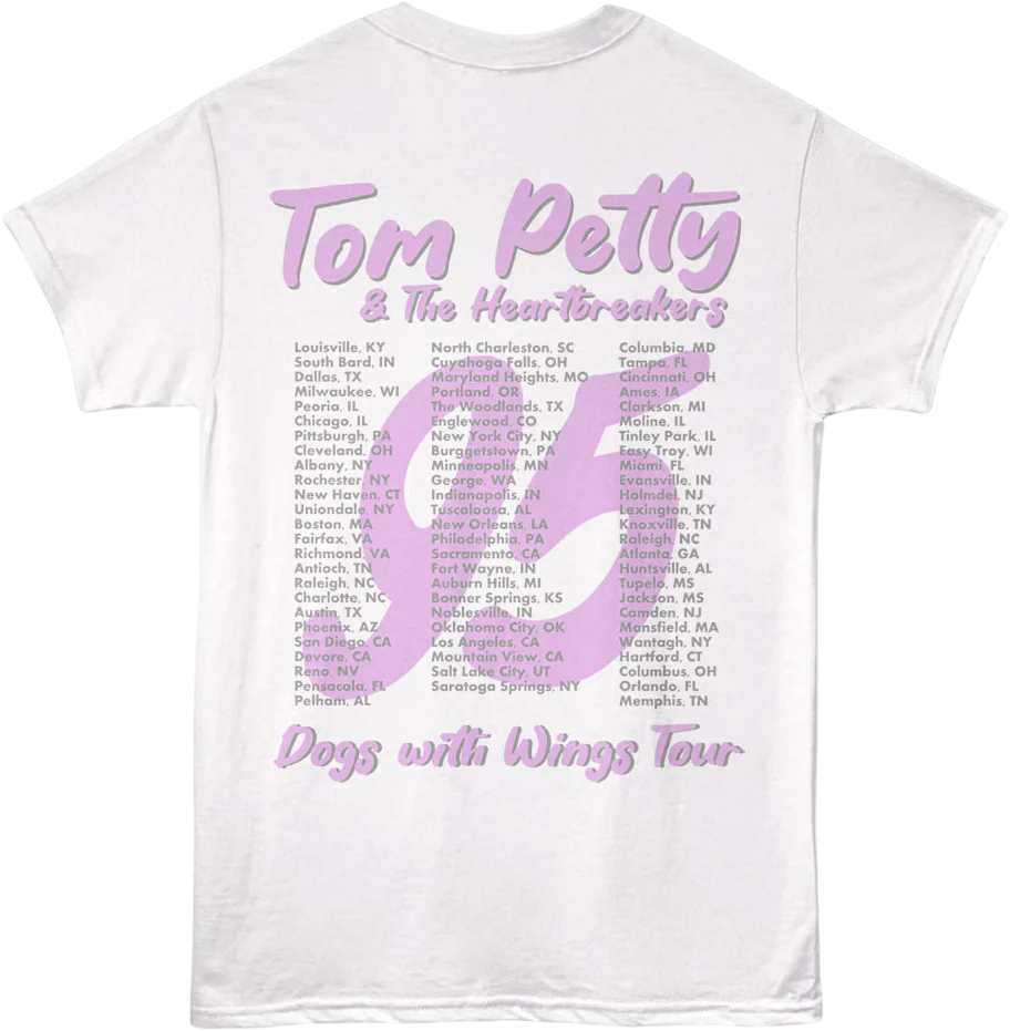 Front & Back Dogs With Wings Tour Tom Petty T-Shirt - Image 3