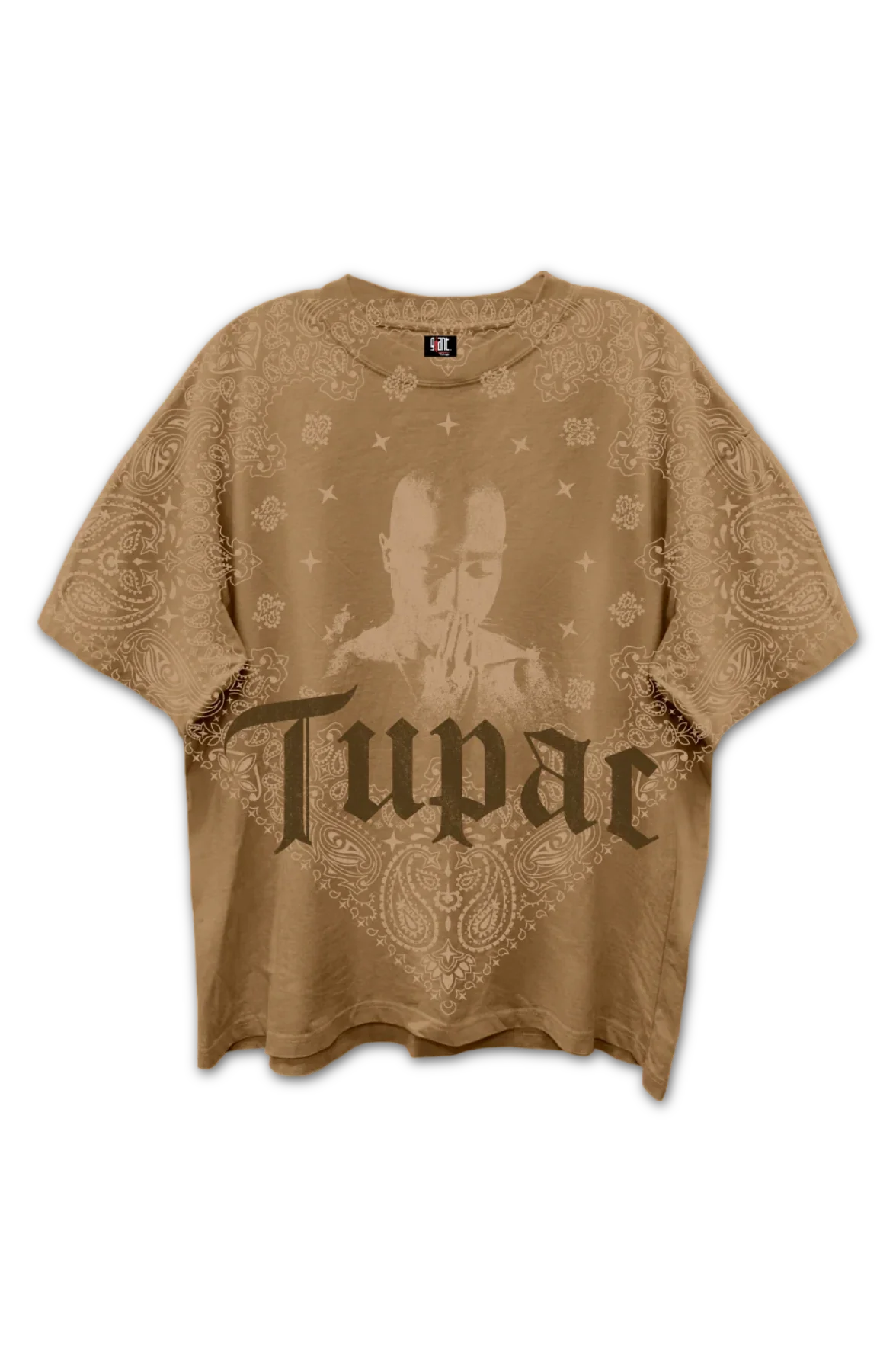 Front & Back Praying Hands Tupac Shakur Oversized T-Shirt - Image 2