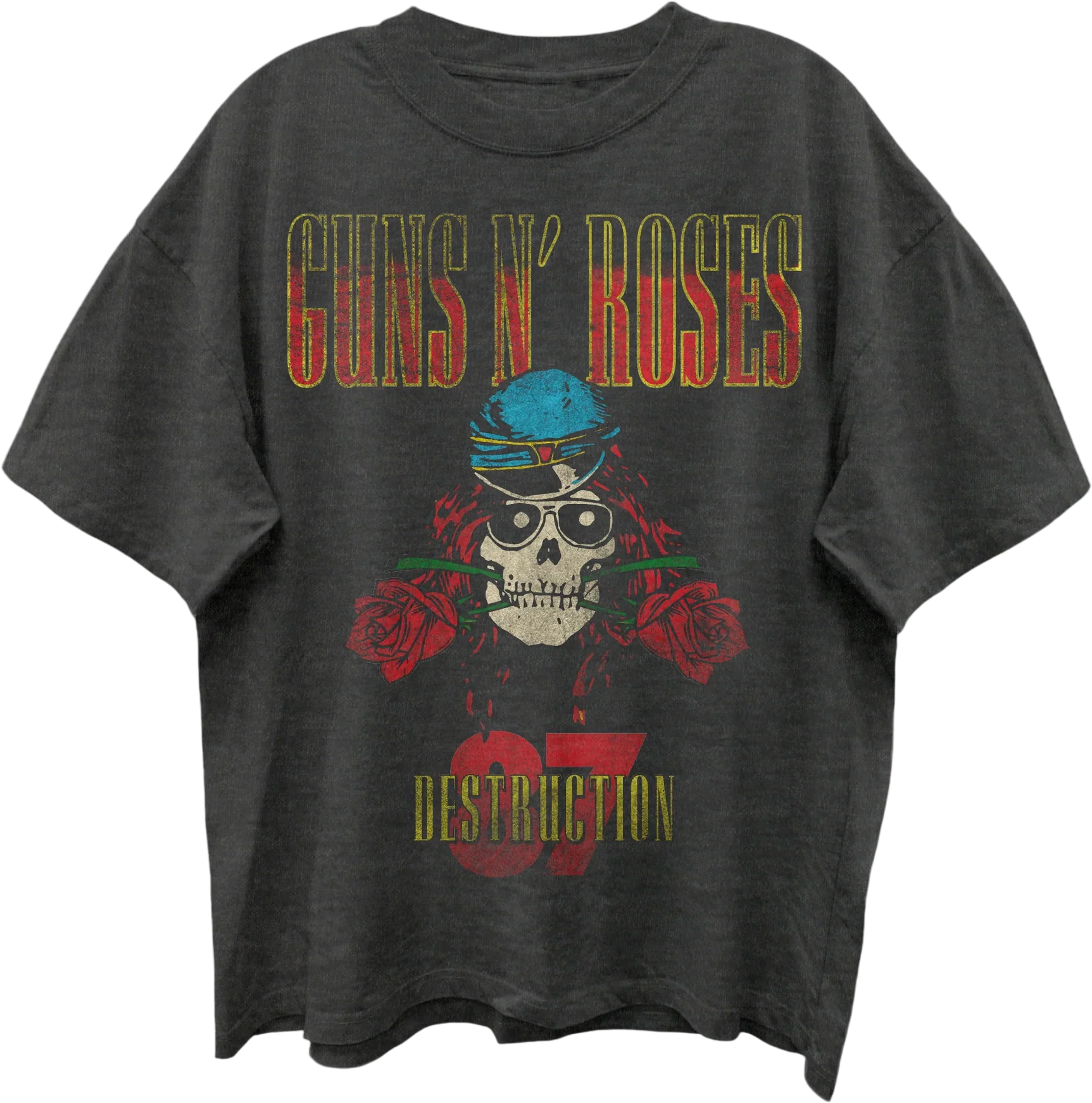Front & Back UK Tour 1987 Guns N' Roses Oversized T-Shirt