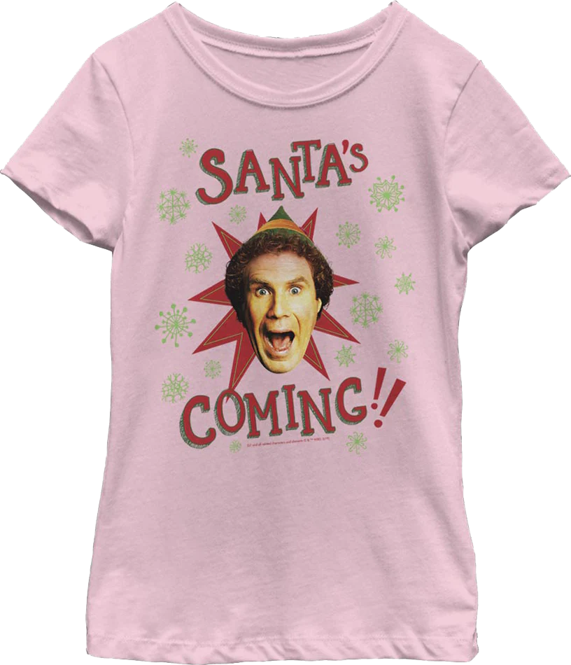 Girls Youth Santa's Coming Elf Shirt