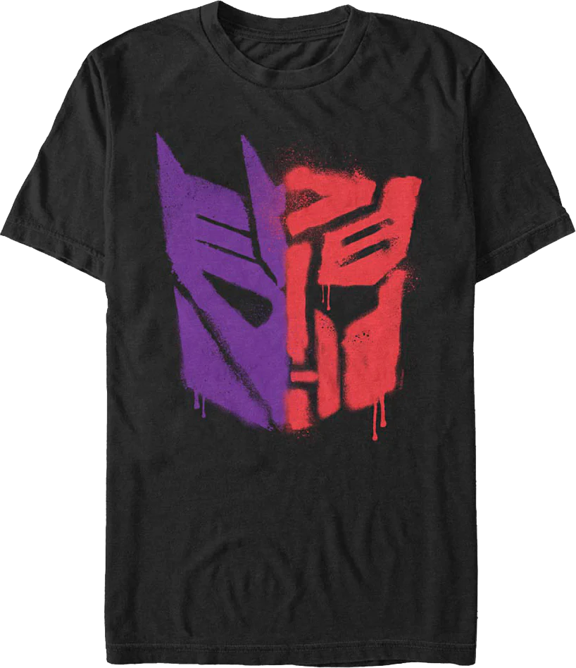Graffiti Split Logos Transformers T-Shirt