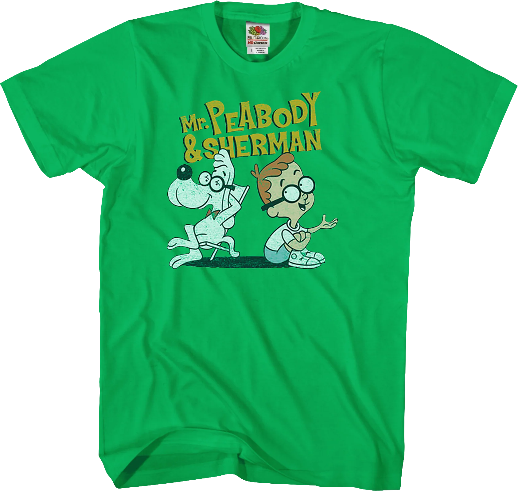 Green Mr. Peabody and Sherman T-Shirt