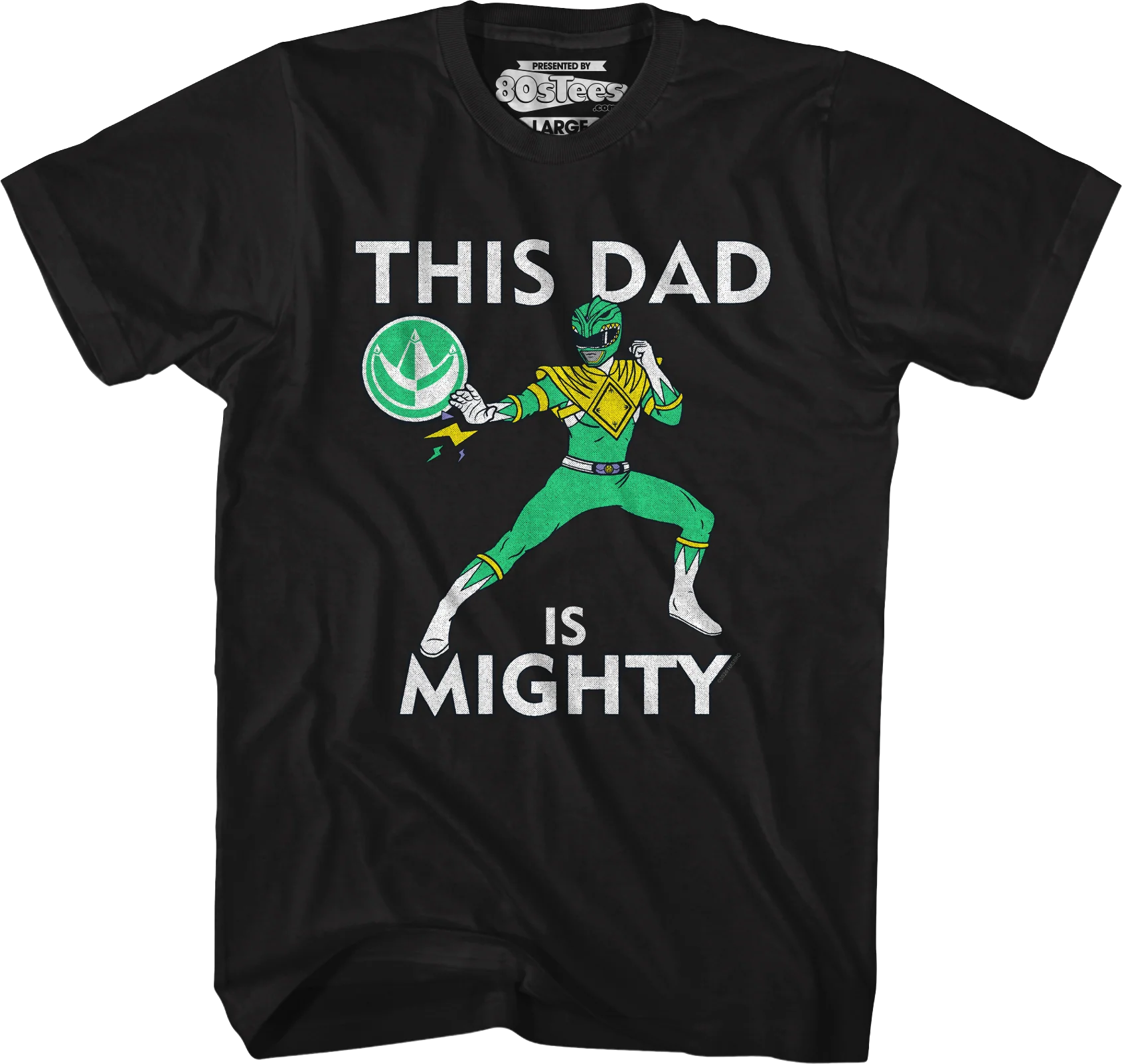 Green Ranger This Dad Mighty Morphin Power Rangers T-Shirt - Image 5