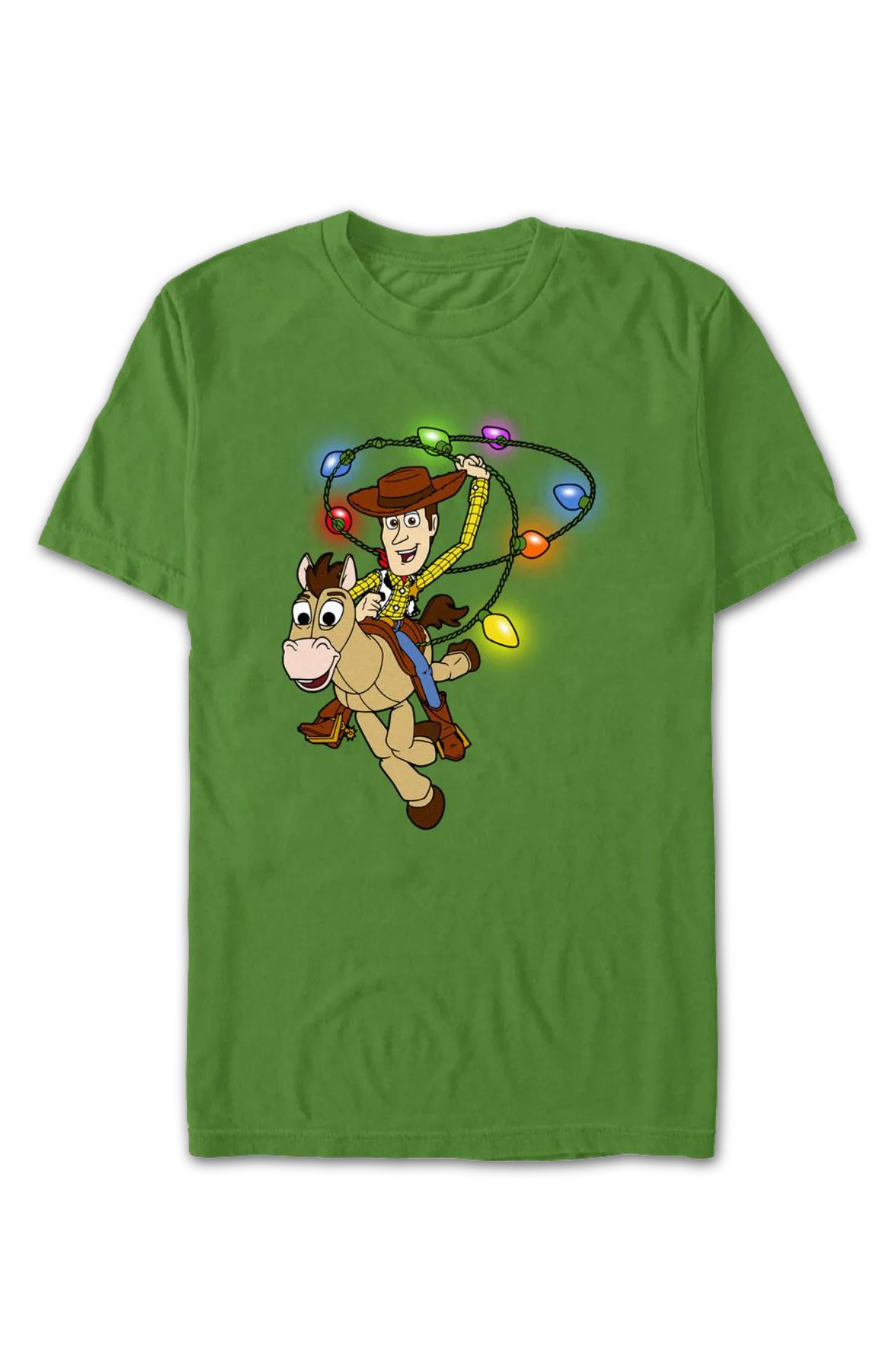 Green Woody's Christmas Lasso Toy Story T-Shirt - Image 2